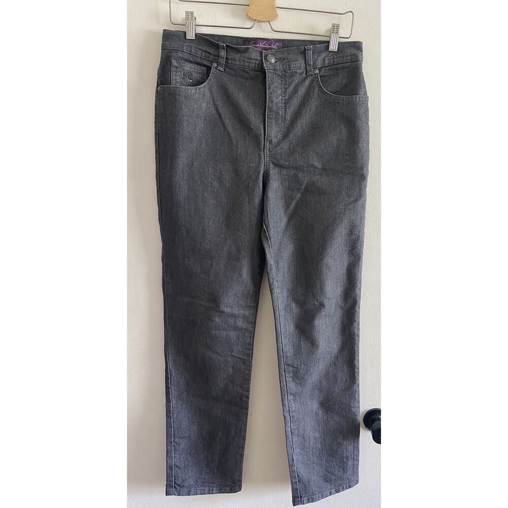 Gloria Vanderbilt gray jeans 10 amanda sparkle embellished pockets